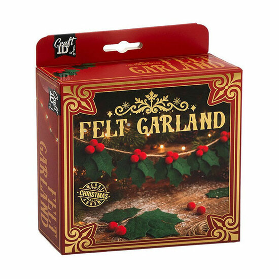 Vilten Guirlande Kerstmis - 50 Bladeren en 20 Pompoms