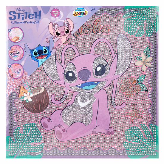 Stitch &amp; Angel Diamond Painting Canvas XL - 29x29cm
