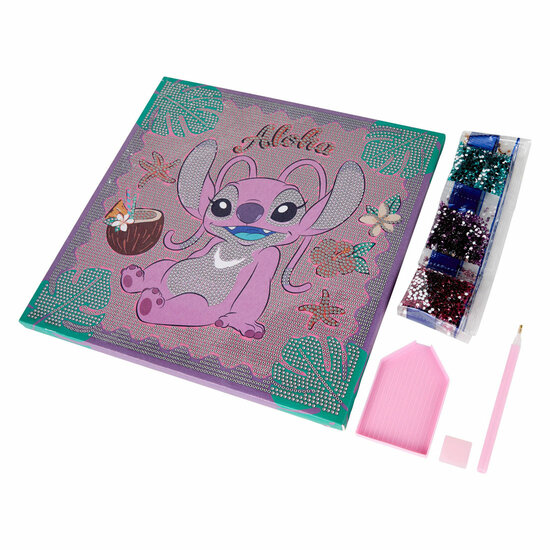 Stitch &amp; Angel Diamond Painting Canvas XL - 29x29cm
