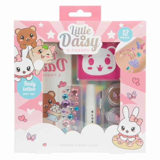 Little Daisy Tattoo Set met Glittergel - 12dlg.