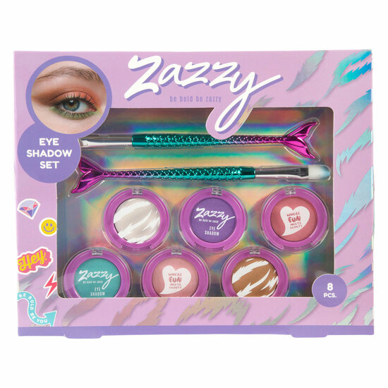 Zazzy Oogschaduw en Zeemeerminkwast Set - 8dlg.