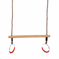 Swingking Trapeze Hout met Ringen, 58cm