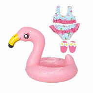 Poppen Zwemset Flamingo, 35-45 cm