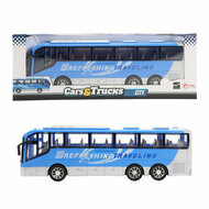 Vehicool Cars &amp; Trucks Reisbus Blauw Frictie - 32cm