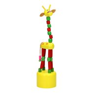 Houten Drukpop Giraffe Gekleurd