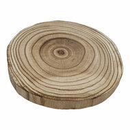 Decoratie Boomschijf Paulownia Hout Gebrand - &Oslash; 20cm