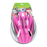 Fietshelm, maat 50-54 - Roze/ Zwarte blokjes