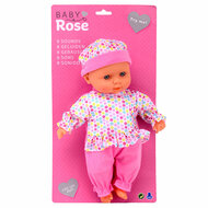 Baby Rose Babypop met Geluiden - 30cm.