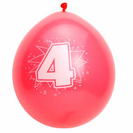 Cijfer Ballonnen 4 jaar, 8st.