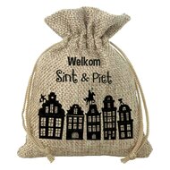 Jute Cadeauzakje - Welkom Sint &amp; Piet