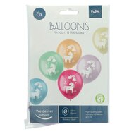 Latex Ballonnen Unicorns &amp; Rainbows, 6st.
