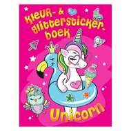 Kleur- &amp; Glitter Stickerboek Unicorn