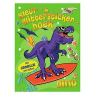 Kleur- &amp; Glitter Stickerboek Dino