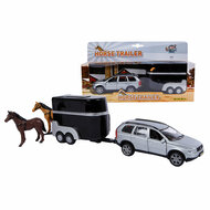 Kids Globe Die-cast Volvo XC90 met Paardentrailer, 27cm