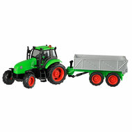 Kids Globe Tractor met Aanhanger Licht &amp; Geluid 1:32