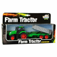 Kids Globe Tractor met Aanhanger Licht &amp; Geluid 1:32