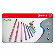 STABILO Pen 68 - Viltstift - Metalen Doos Met 30 Stuks