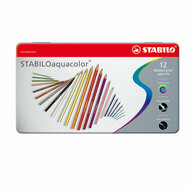 STABILO Aquacolor - Aquarel Kleurpotlood - Metalen Set 12 St.