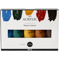 Pigment Art Acrylverf Natuurlijke Kleuren, 5x75ml