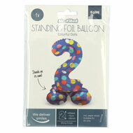 Staande Folieballon Colorful Dots Cijfer 2 - 72cm