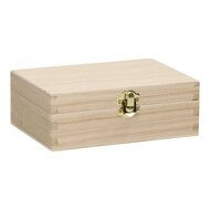 Houten Kaarten Kist met 2 Vakken en Klepdeksel