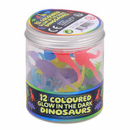 Glow in the Dark Gekleurde Dino Speelfiguren , 12st.