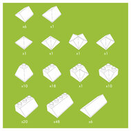 Hubelino Dakpannenset Bouwblokjes - 124dlg.