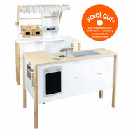 Small Foot - Houten Winkel Wit met Kassa en Lopende Band