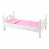 Small Foot - Houten Poppenbed Wit met Beddengoed, 4dlg.