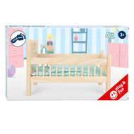 Small Foot - Houten Poppenbed Natuurlijk met Beddengoed, 4dlg.