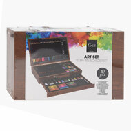 Schilder- en Tekenset in Houten Koffer - 112dlg.