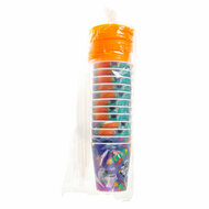 Beker met Deksel en Rietje Ruimte - 12 stuks