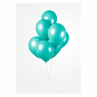 Ballonnen Turquoise, 30cm, 10st.