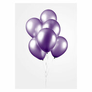 Ballonnen Metallic Paars 30cm, 10st.