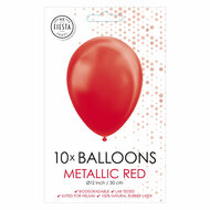 Ballonnen Pearl Rood 30cm, 10st.