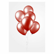 Ballonnen Pearl Rood 30cm, 10st.