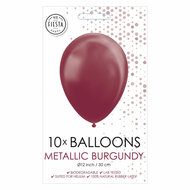 Ballonnen Metallic Bordeaux 30cm, 10st.