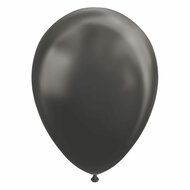 Ballonnen Metallic Zwart 30cm, 10st.
