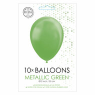 Ballonnen Metallic Green 30cm, 10st.