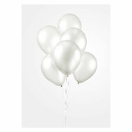 Ballonnen Pearl Wit 30cm, 10st.