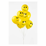 Ballonnen Smile Geel 30cm, 8st.