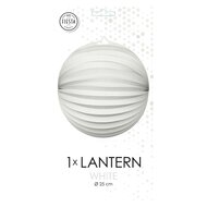 Papieren Lantaarn Rond Wit, 25cm