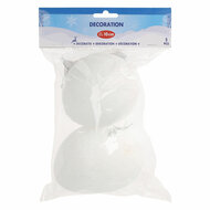 Decoratie Sneeuwballen 10cm, 2st.