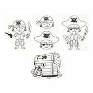 Vellen Krimpfolie met Motieven Piraten, 4st.