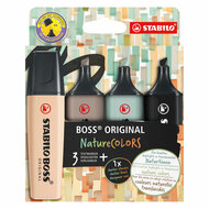 STABILO BOSS ORIGINAL - Markeerstift - Set 4 Stuks - NatureColors