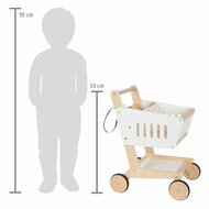 Small Foot - Houten Supermarkt Winkelwagen Wit