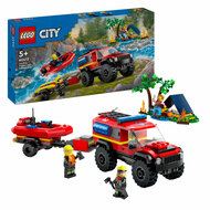 LEGO City 60412 4X4 Brandweerauto met Reddingsboot