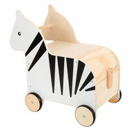 Small Foot - Houten Speelgoedbox en Trekfiguur Zebra Wildlife