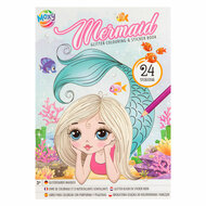 Glitter Kleur en Stickerboek Eenhoorn/Zeemeermin