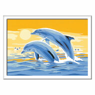 CreArt Schilderen op Nummer - Vrolijke Dolfijnen